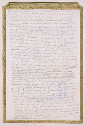 Facsimil av ett brev från Elisabet I till Francois de Valois, hertig av Anjou och Alencon från "Memoirs of the Court of Queen Elizabeth", som publicerades 1825 (penna och bläck på papper) (se 146740).